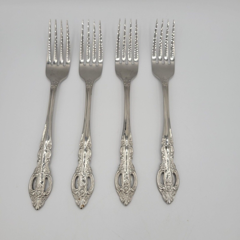 Baroque By Estia Four Dinner‎ Forks 18/8 Stainless Korea Flatware Replacements